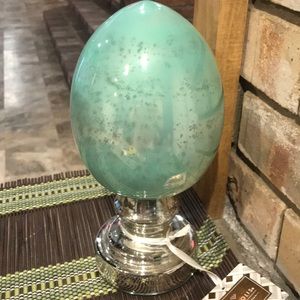 NWT Tres Jolie Pastel Green Egg on Pedestal